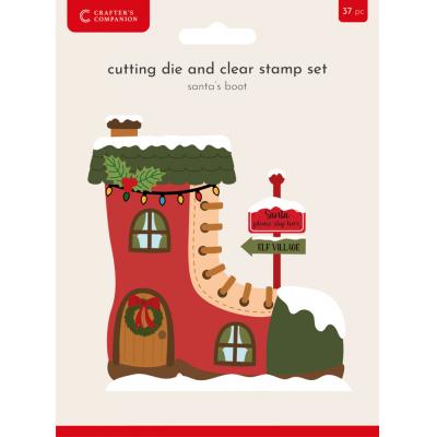 Crafter's Companion Christmas Shaped Card Bases Stamp & Die - Santa's Boot